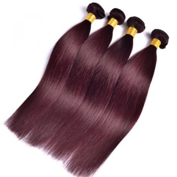 Luxury Peruvian Silky Straight Burgundy Red #99J Virgin Human Hair Extensions #1 image