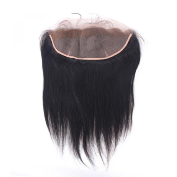 7A Straight Peruvian Virgin Hair 3Bundles with 13x4 Ear to Ear Lace Closure #5 image