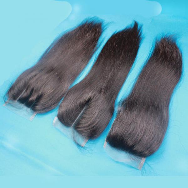 Unprocessed 100% Virgin Peruvian Straight Hair with Closure Human Hair Extension #5 image