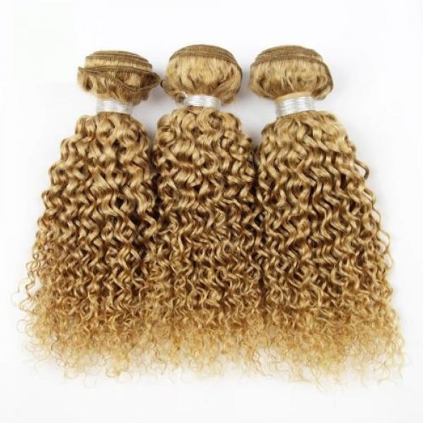 Luxury Peruvian Honey Blonde #27 Kinky Deep Curly Virgin Human Hair Extensions #1 image