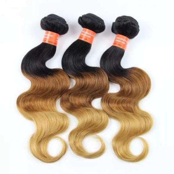 Luxury Peruvian Blonde #1B/4/27 Ombre Body Wave Virgin Human Hair Extensions #2 image
