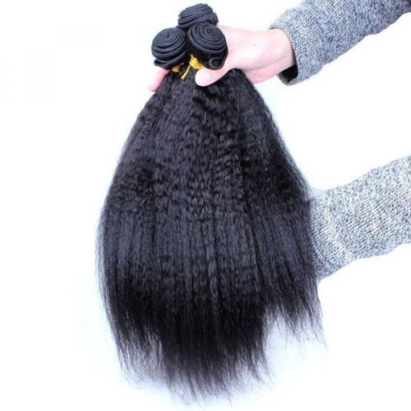 Luxury Kinky Straight Peruvian Virgin Human Hair Extensions 7A Weave Weft #2 image