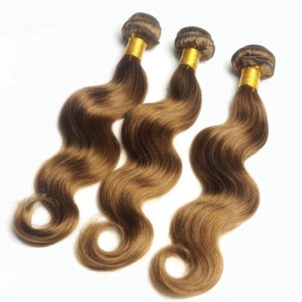 Luxury Body Wave Peruvian Light Brown #8 Virgin Human 7A Hair Extensions Weave #1 image