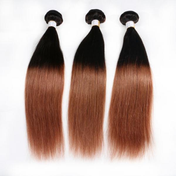 8A Peruvian Virgin Hair Weft Ombre Hair Straight 3Bundles/300g Two Tone #1b/27 #1 image