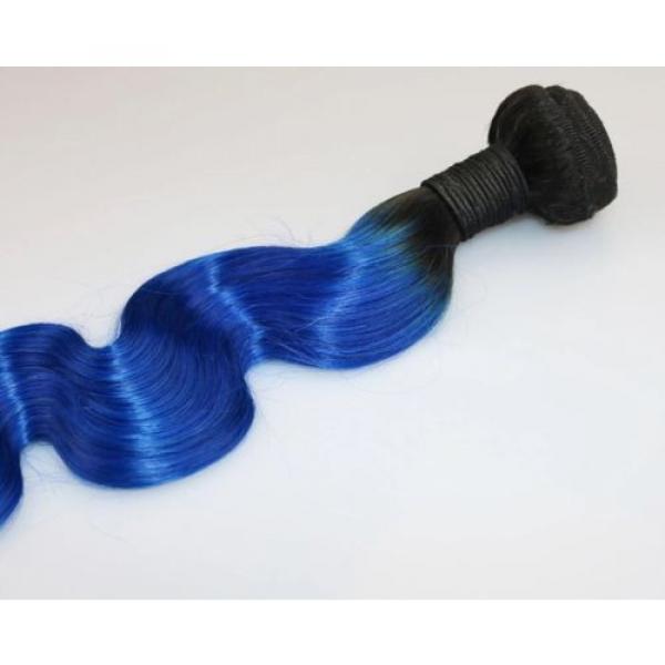 Luxury Dark Roots Blue Body Wave Peruvian Ombre Virgin Human Hair Extensions #2 image