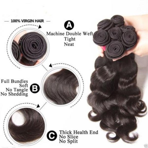 Peruvian Body Wave Virgin REMY Hair Can be Dyed ABSORBS Color Easily Tangle Free #3 image