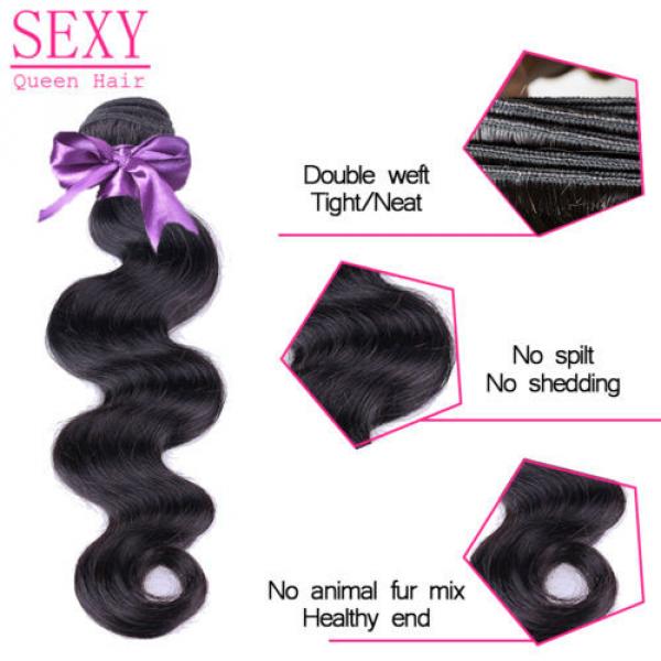 Virgin Brazilian/Peruvian/Indian Human Hair Extensions 3 Bundles/300g Body Wave #5 image