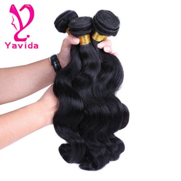 7A Virgin Peruvian/Indian Body Wave Human Hair Weft Extensions 3 Bundles/300g #4 image