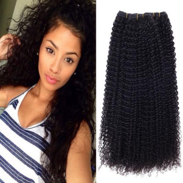 Peruvian Indian 1 Bundle/50g Kinky Curly 100% Virgin Human Hair Extension Weaves #1 image