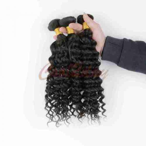 2 Bundle Peruvian Virgin Real Deep Wave Hair 100% Human Hair Extensions Weave #2 image
