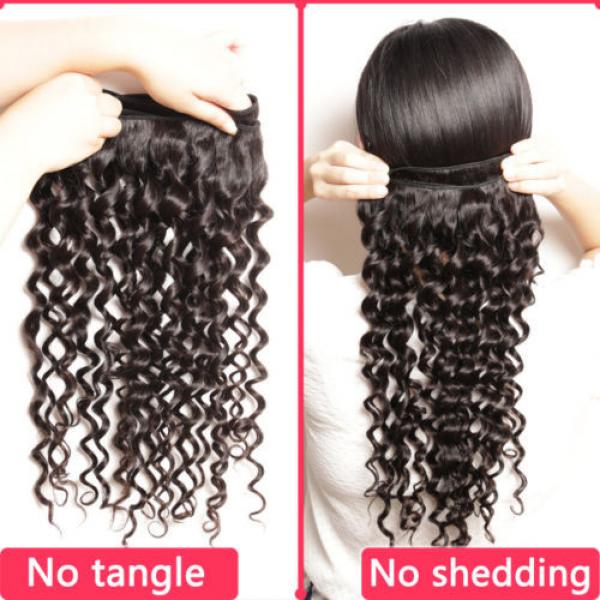 7A Peruvian Virgin Human Hair Deep Wave Curly 4*4 Lace Closure with 3 Bundles #4 image