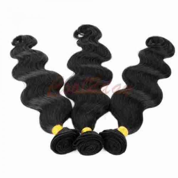 Peruvian Virgin Human Hair Extensions Weave Weft Body Wave 3 Bundles 150g #3 image
