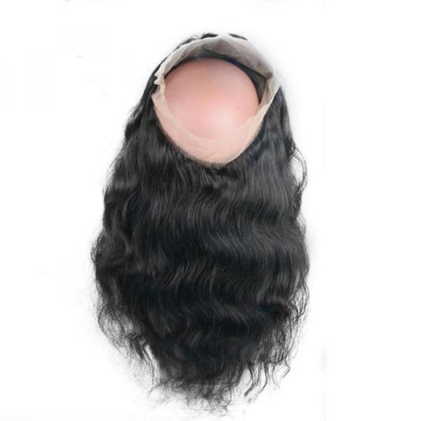 100% Peruvian Virgin Human Hair 360 Lace Frontal Closures Wavy Lace Band Frontal #3 image