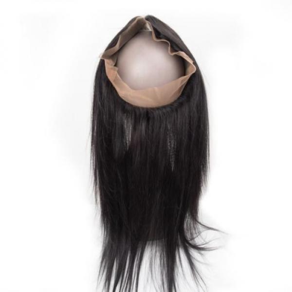 360 Lace Frontal Closure with 3 Bundles 300g Peruvian Straight Virgin Hair Weft #5 image