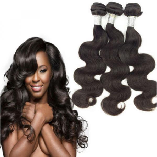 100% Peruvian Human Virgin Hair Extensions Weave Body Wave 2 Bundles/100g all #1 image