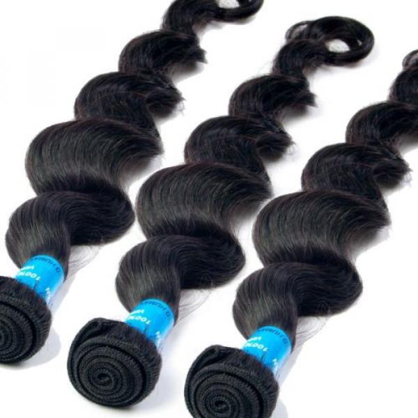 6A 4 Bundles/200g Deep/Body Wave Virgin Peruvian Natural Black Human Hair WWeft #1 image
