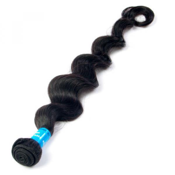 6A 4 Bundles/200g Deep/Body Wave Virgin Peruvian Natural Black Human Hair WWeft #3 image