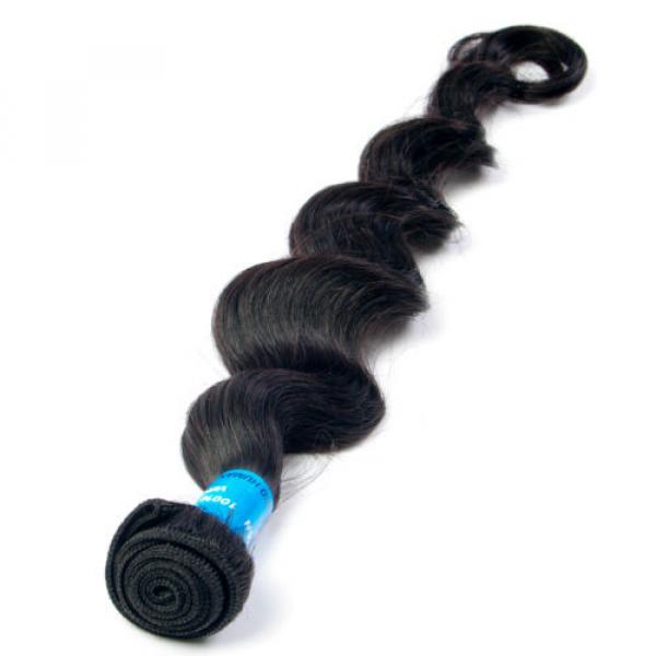 6A 4 Bundles/200g Deep/Body Wave Virgin Peruvian Natural Black Human Hair WWeft #4 image