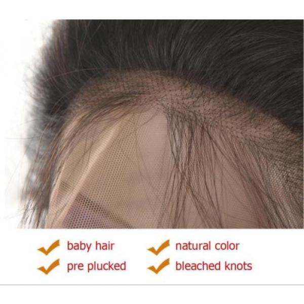 Peruvian Virgin Hair 360 Lace Frontal Band Closure with 4 Bundles/200g Deep Wave #5 image