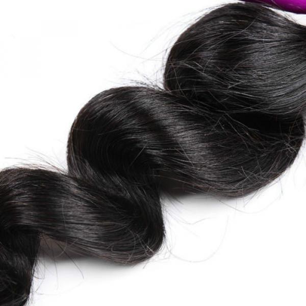 Loose wave 100% Virgin Hair 3 Bundles Peruvian Remy Human hair extensions Weave #5 image