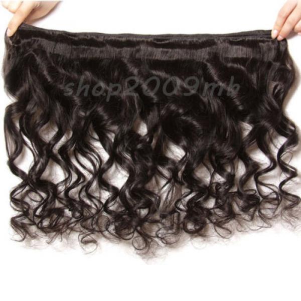 8A 3 Bundles Loose Wave Curly Peruvian Virgin Human Hair Extensions Weave Weft #5 image