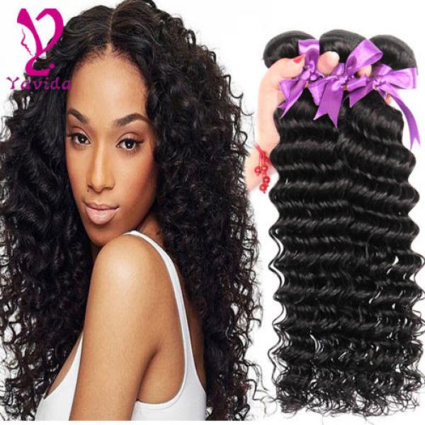 8A Cheap Deep Wave Hair Bundles Virgin Hair Peruvian Human Hair 3 Bundles 300g #1 image