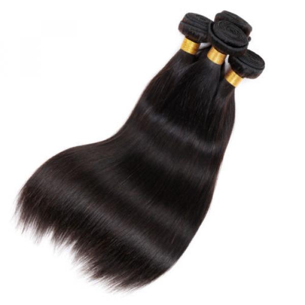 Peruvian Virgin Hair Extensions Silk Straight Human Hair Weave 3 bundles 150g #4 image