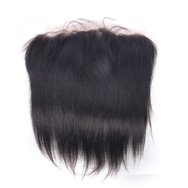 13x4 Lace Frontal With Peruvian Virgin Human Hair Straight Weft 3 Bundles #5 image