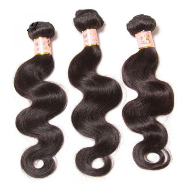 150g/3 Bundles Peruvian Body Wave Virgin Human Hair Weave Extensions Black #5 image