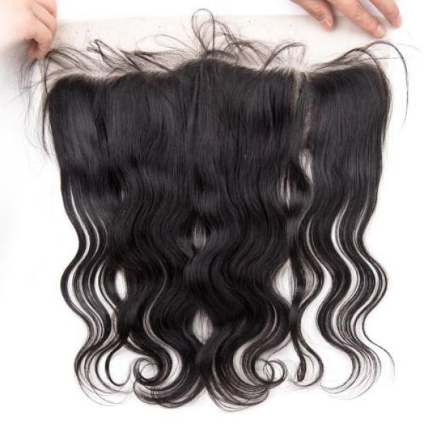 13*4 Lace Closure with 3 Bundles 300g Body Wave Peruvian Virgin Human Hair Weft #4 image