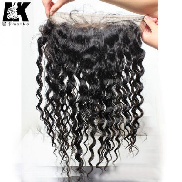 Peruvian Virgin Hair 360 Lace Frontal Band Deep Wave with Baby Hair 360 Frontal #4 image