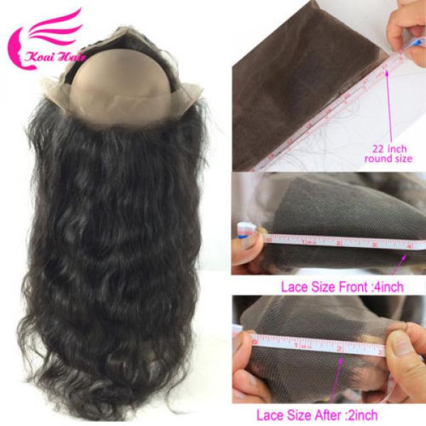 Newest 360 Lace Band Frontal Closure Body Wave Peruvian Virgin Remy Human Hair #3 image