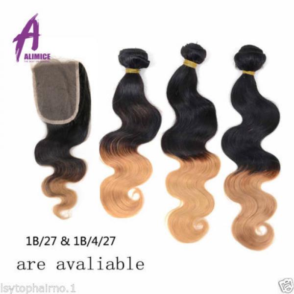 Ombre Body Wave Peruvian Virgin Hair With Closure human hair Extensions 4bundles #1 image