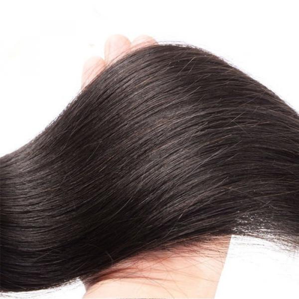 Peruvian Virgin Human Hair 3 THICKER Bundles &amp; 1PC Lace Closure 4x4inch #5 image