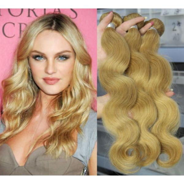 Blonde Peruvian 7A Virgin Human Hair Extension Body Wave Hair Weave Weft 2 PCS #1 image