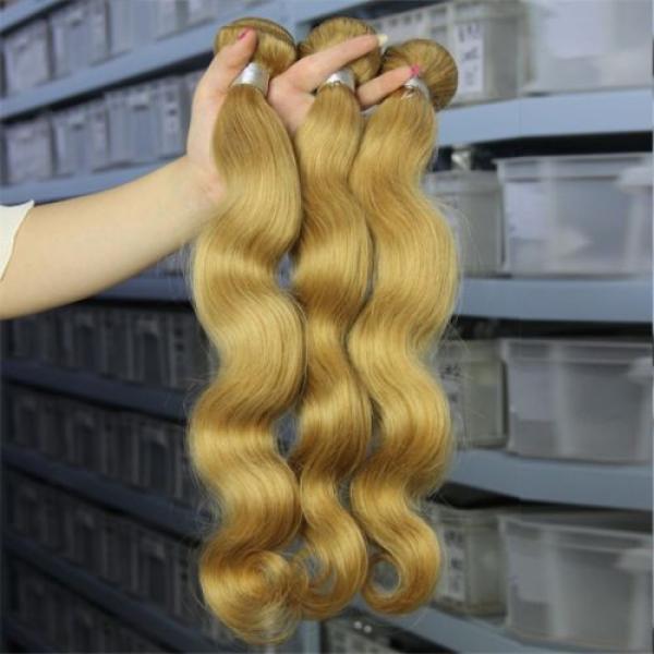 Blonde Peruvian 7A Virgin Human Hair Extension Body Wave Hair Weave Weft 2 PCS #2 image