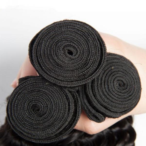 3 bundles 300g Brazilian Peruvian Human Hair Weaves Virgin Deep Wave Hair Weft #4 image