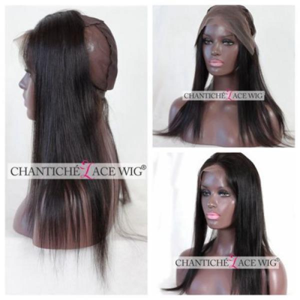 360 Lace Band Frontal Closure Peruvian Virgin Remy Human Hair Extension Straight #1 image