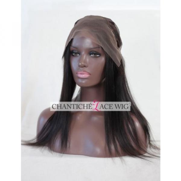 360 Lace Band Frontal Closure Peruvian Virgin Remy Human Hair Extension Straight #2 image