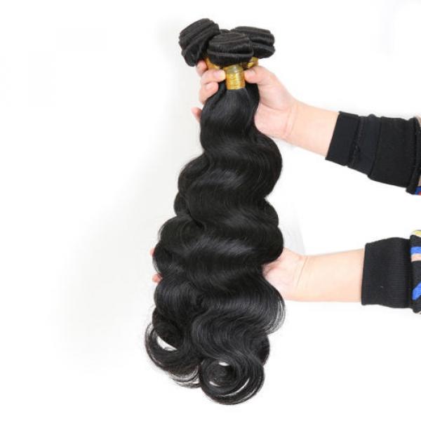 7A Peruvian Virgin Hair Body Wave Weave Hair Wefts Human Remy Hair Wavy 22 inch #5 image