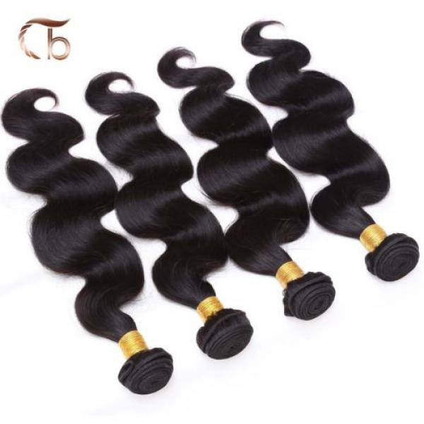4P 16&#034; 18&#034;Wave Virgin Hair Weave Peruvian Hair Bundles 100%Human Hair Extensions #3 image