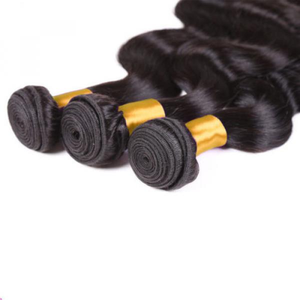 4 Bundles Body wave Hair Weft with Lace Closure Virgin Peruvian Human Hair Weave #2 image