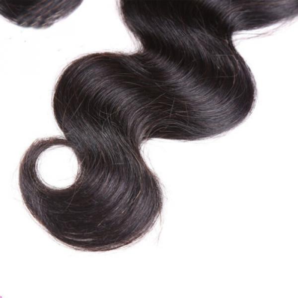 4 Bundles Body wave Hair Weft with Lace Closure Virgin Peruvian Human Hair Weave #3 image