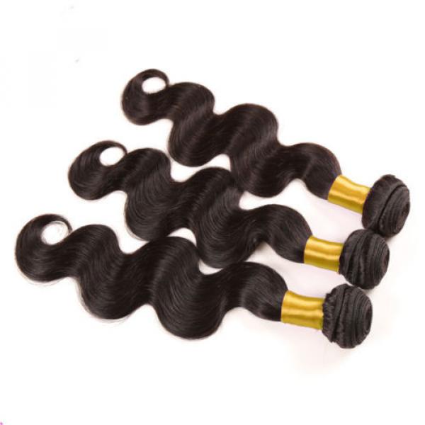 4 Bundles Body wave Hair Weft with Lace Closure Virgin Peruvian Human Hair Weave #4 image