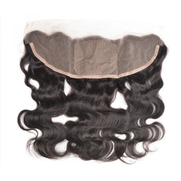 Peruvian Body Wave 13x4 Virgin Black Silk Base Lace Frontal Closure Human Hair #2 image