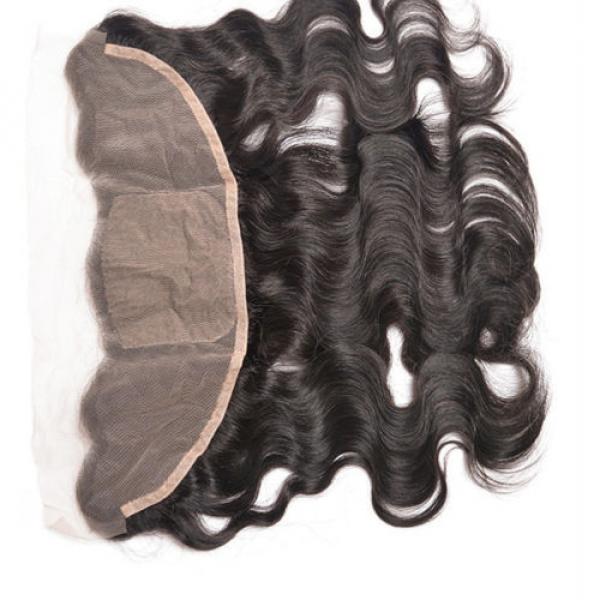 Peruvian Body Wave 13x4 Virgin Black Silk Base Lace Frontal Closure Human Hair #3 image