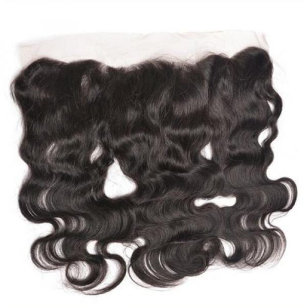 Peruvian Body Wave 13x4 Virgin Black Silk Base Lace Frontal Closure Human Hair #4 image