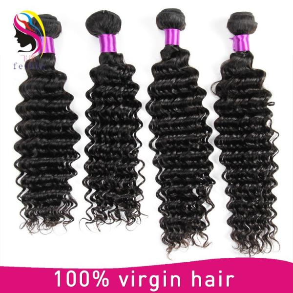 cheap brazilian hair weave Indian deep wave alibaba express china #2 image