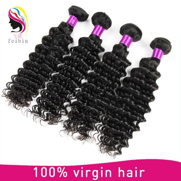 cheap brazilian hair weave Indian deep wave alibaba express china #5 image