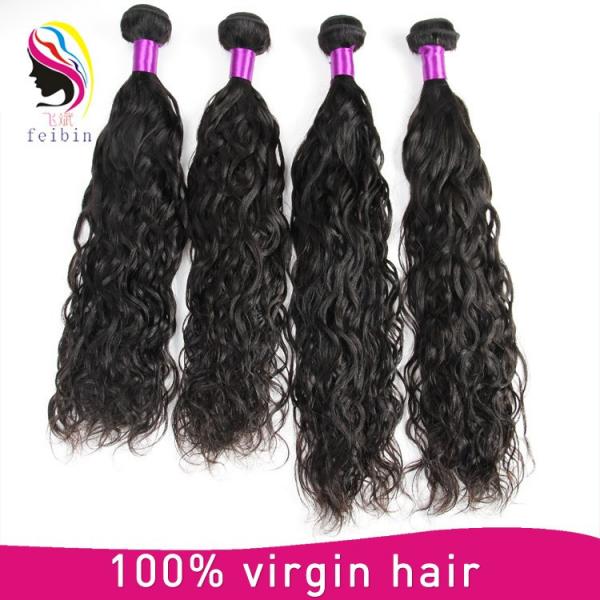 Unprocessed virgin hair extensions remy natural wave indian hair #1 image